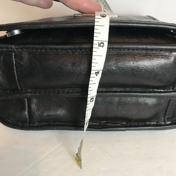 Tuscany Leather Mens Black Leather Crossbody Bag Handmade Italy Adjustable 9X11 - Picture 7 of 12